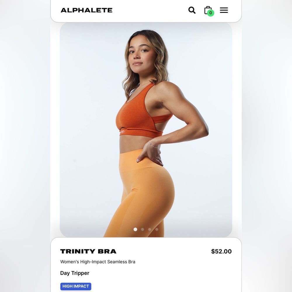 NEW ALPHALETE Trinity Bra - Day Tripper - Size M